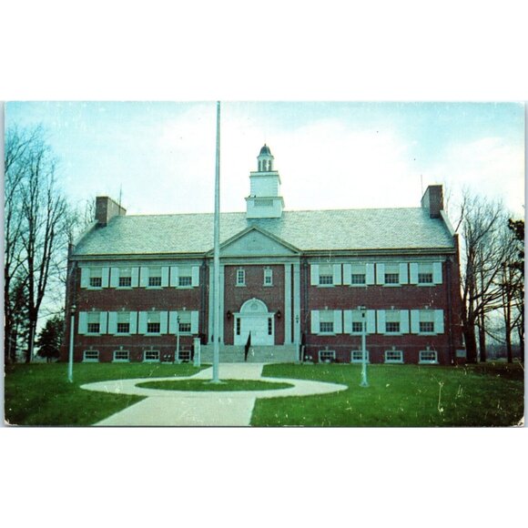 Postcard Trumbull Connecticut Twon Hall 1960 Vintage Advertising 3.5X5.5" - Picture 1 of 2